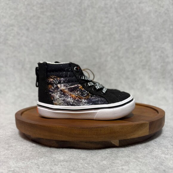 Vans X Discovery Project Cat Tiger ComfyCush Sk8-Hi Shoes Black Infant Size 4 - Picture 1 of 13